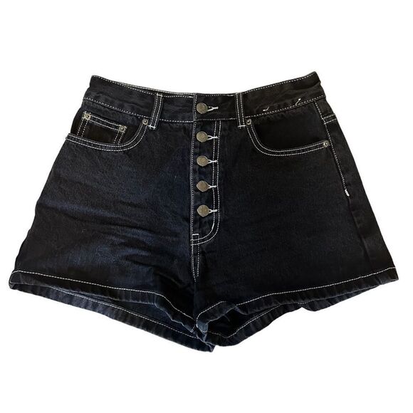 Glassons Black High Rise Denim Shorts - Picture 1 of 5